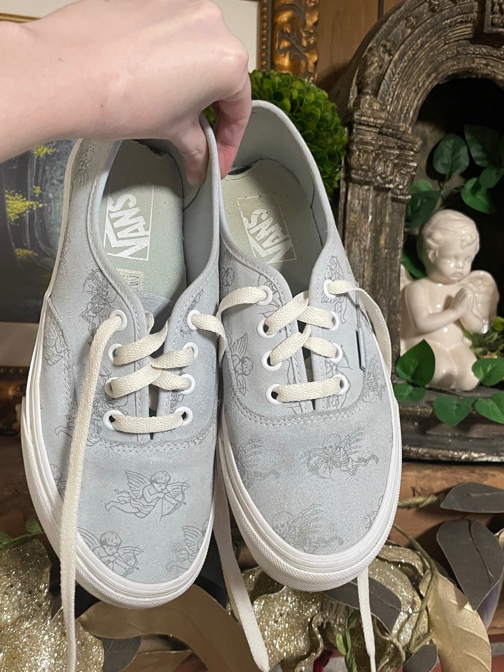 Rare Vans Authentic "Love You To Death" Skeletal Cupid Cherub Sneakers Unisex